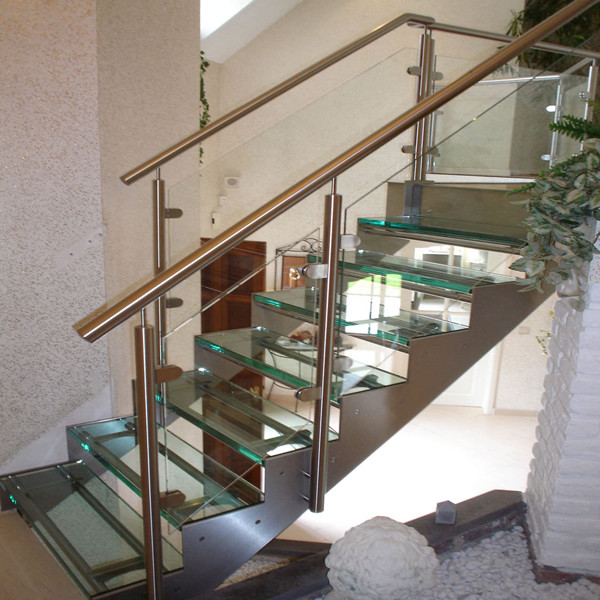The Straight Steel Staircase for House with Professional Design and High Quality PR-L48