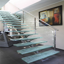 Morden Indoor Tempered Glass Staircase PR-L52