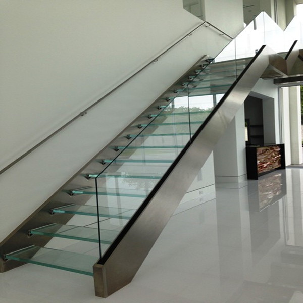 DIY Indoor Straight Tempered Glass Staircase PR-L79