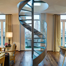 Modern Spiral Staircase Steel Stair with Stainless Steel Railing Staircase PR-S10 