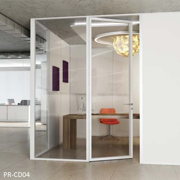 Double glazed clear glass aluminum door for office 