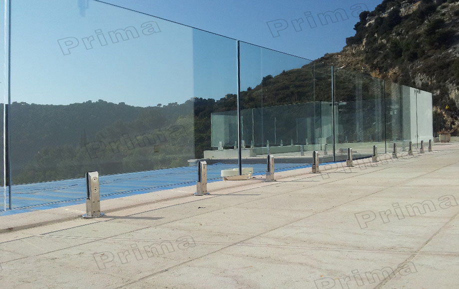 S-Frameless aluminum spigot glass railing for safety
