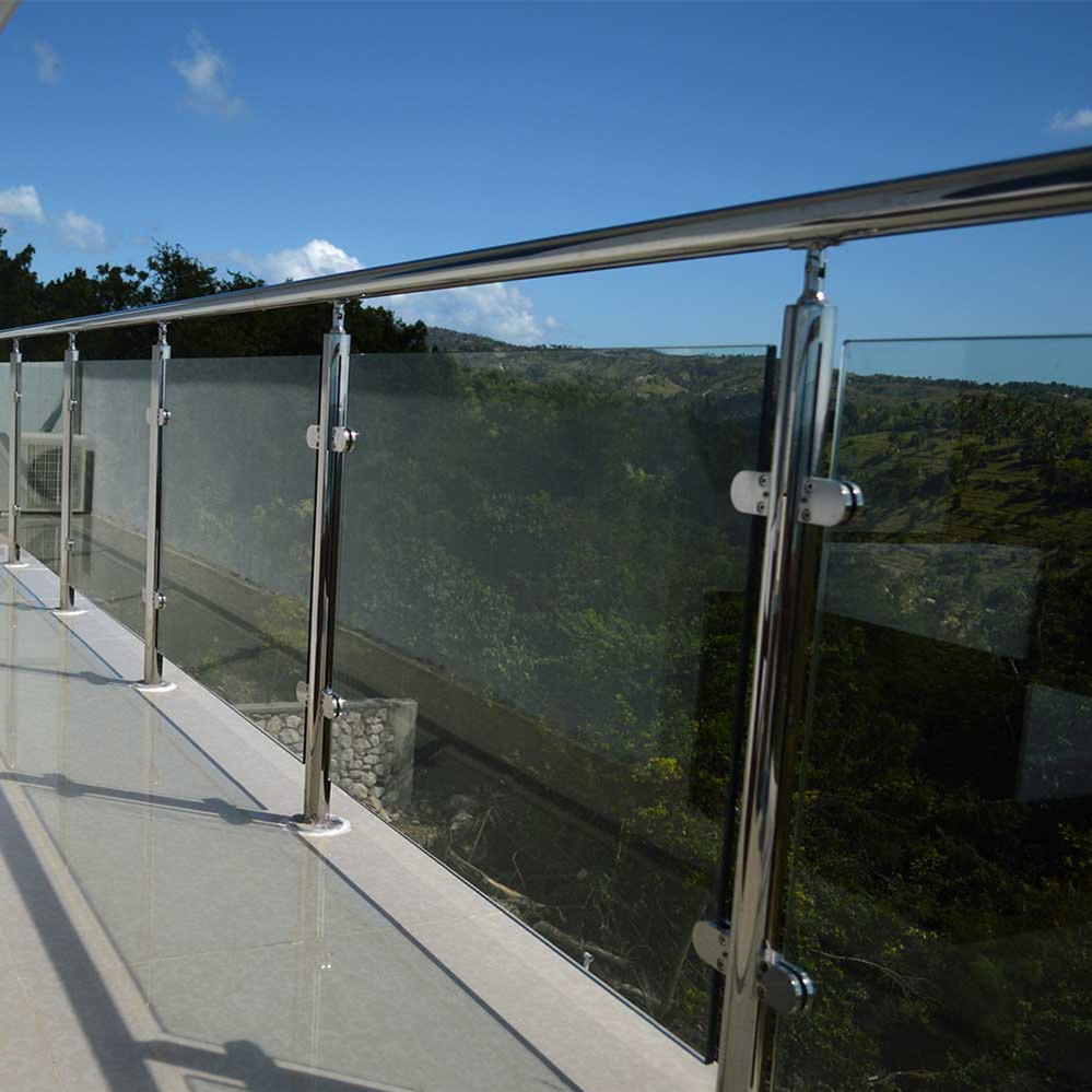 S-Satin stainless steel 316 plate glass railing balustrade baluster