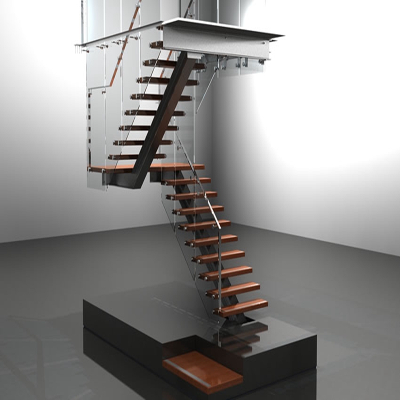 J Foshan Customized Central Beam Staircase Indoor straight staircase 
